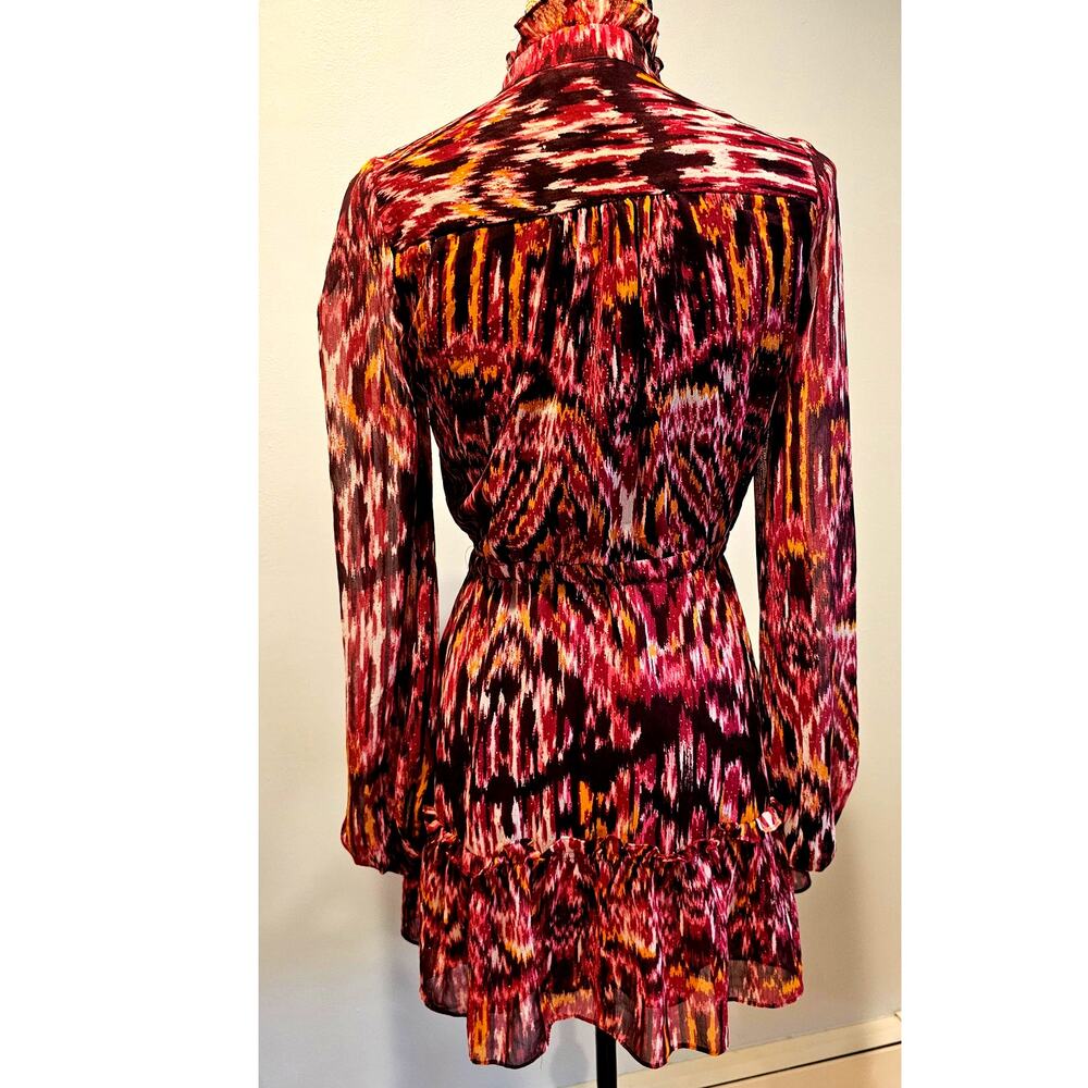 House of Harlow Dress 1960 Revolve Long Sleeve Mini Ruffled Bohemian Sz 2 - Picture 2 of 7
